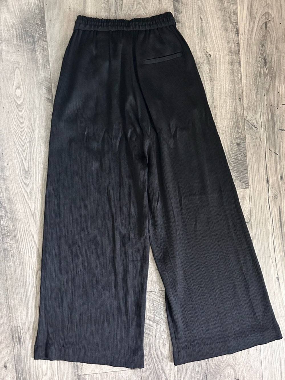 COS Textured Wide-Leg Drawstring Pants Black Size 2 - Picture 4 of 9